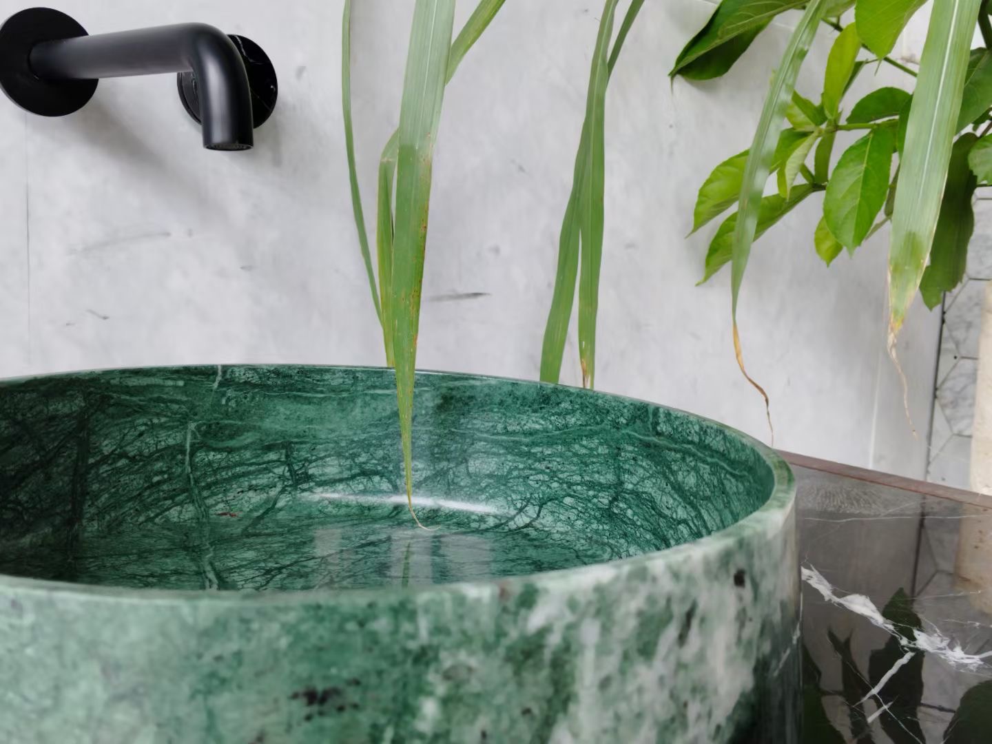 Marble Wash Basin and Cabinet