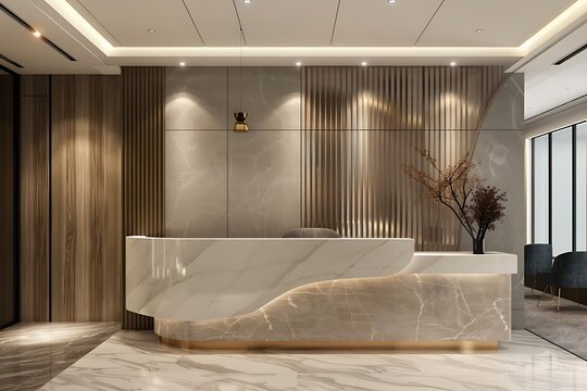 Natural Stone Reception Desk