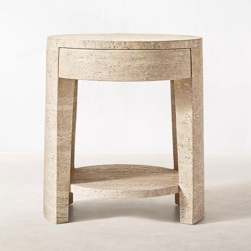 TRAVERTINE NIGHTSTAND