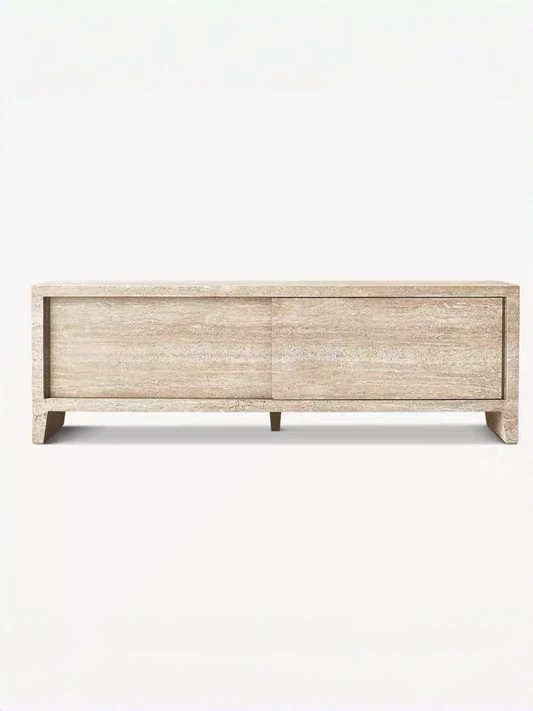 Travertine Console With Drawer